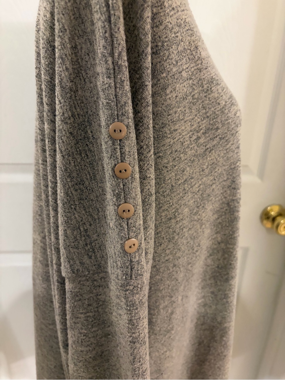 Clara Sun Woo tunic top shirt oversized gray button detail women’s large boho - Picture 3 of 8